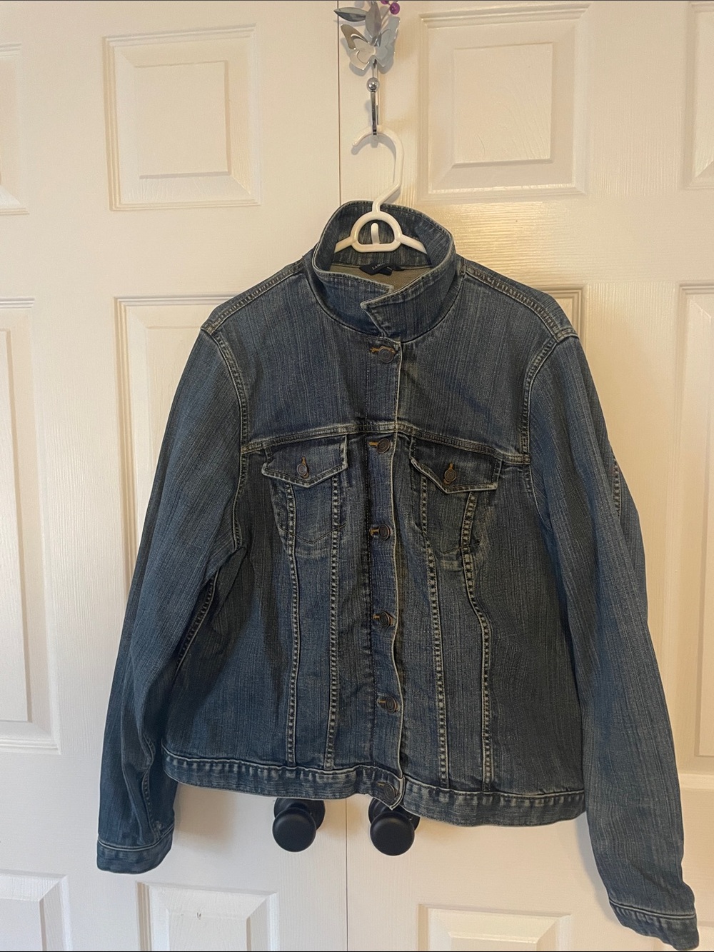 Lands' End Women's Dark Blue Denim Jacket